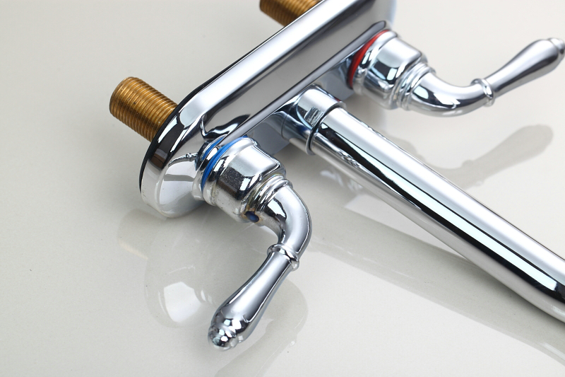 hello 97176/1 brand new kitchen faucet torneira da cozinha double handles swivel spout faucet mixer tap chrome finish deck mount