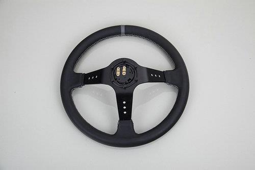 hello car steering wheel black genuine leather hole-digging breathable q17 slip-resistant universal supplies car accessories