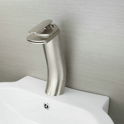 contemporary brushed nickel tap mixer waterfall bathroom basin faucet usa-6113