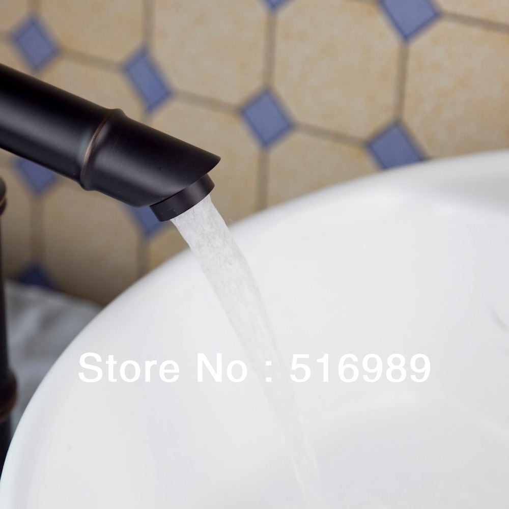 bamboo new brand oil rubbed bronze vessel bathroom faucets waterfall one hole/handle mixer taps tree281