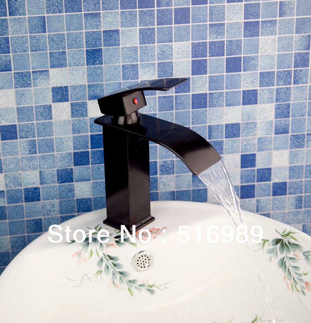 bathroom waterfall deck mount single handle sink basin faucet torneira mixer tap oil rubbed bronze faucet bathroom tap sink su1