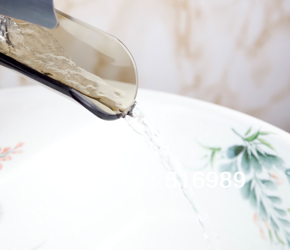 deck mounted oil rubbed bronze waterfall bathroom basin faucet single handle tree451