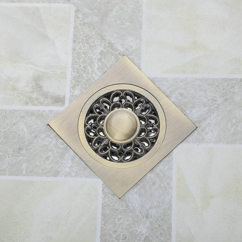 e-pak antique brass square 4" european kitchen bathroom wash basin sink floor drains 5351/4 dreno assoalho shower waste drainer
