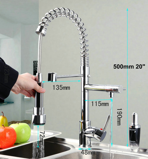 hello deck mounted 360 swivel pull-out spray kitchen faucet pull down sprayer chrome kitchen torneira cozinha 8525/53 faucet