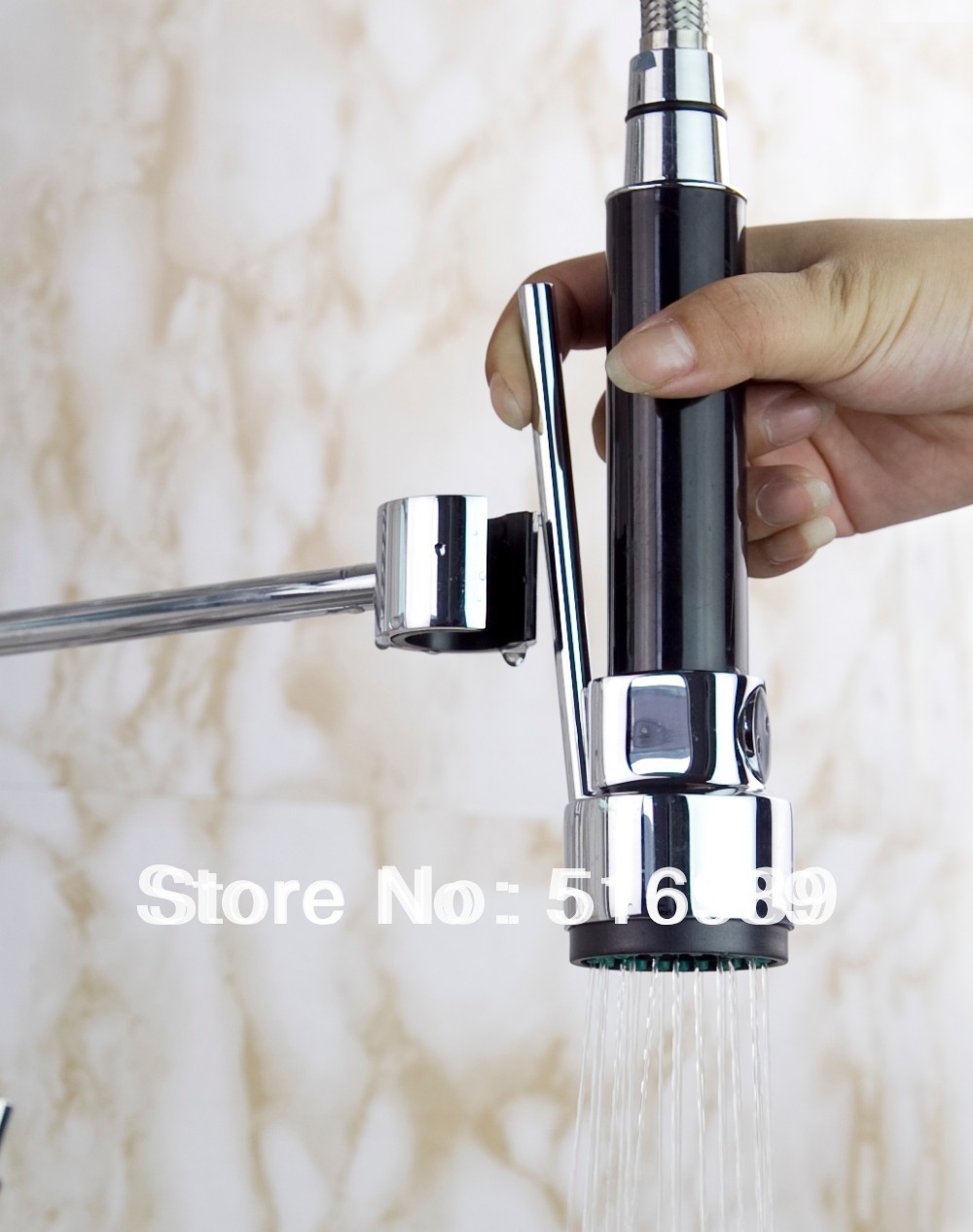 new chrome finsih pull out kitchen sink basin mixer tap swivel faucet abs spayer leon66
