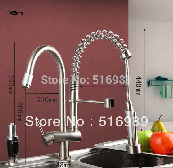 sink vessel solid brass with two spout tap brushed nickel kitchen faucet ds8525-7
