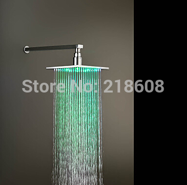 led rain shower head 7 color light bath luxury rainfall brass square shower head 8