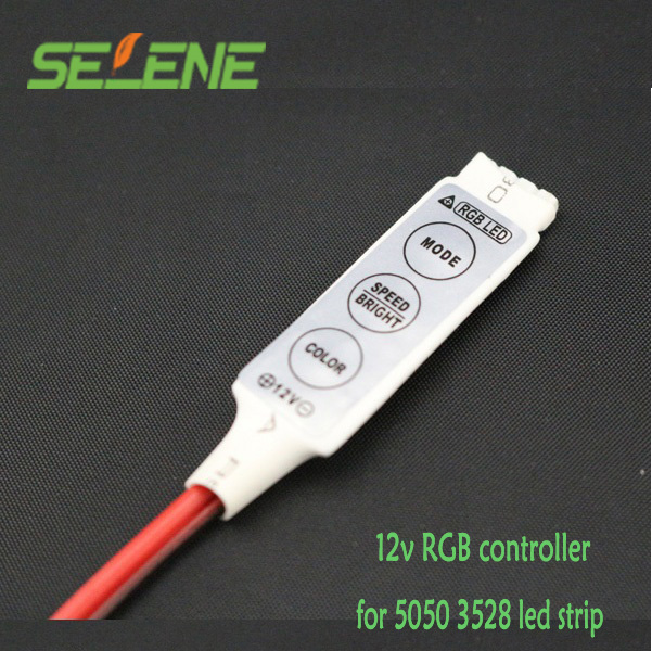 100pcs/lot 12v ultra slim mini portable rgb led strip controler for rgb 5050/3528 smd led strip