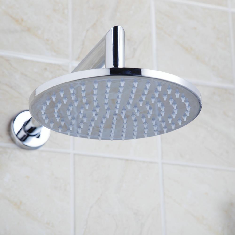 hello bathroom rainfall shower set banho de chuveiro colorful led 8" brass shower head 50244-42a/00 wall mount rain shower set