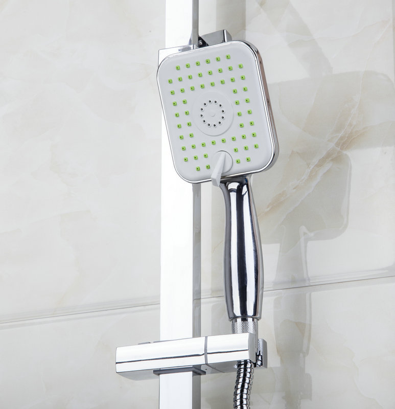 hello new chrome brass water pressure boosting bathroom rain 8"shower mixer tub faucet shower set 54000/02