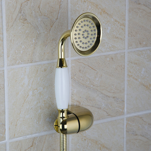 wall mounted ceramics golden bathtub torneira 97100 handshower +hose +hook bathroom basin sink brass tap mixer faucet
