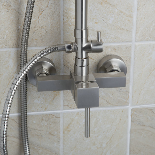wall mounted contemporary nickel brushed finish shower faucet with handheld and 8