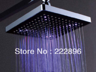 8 inches led lighting square color changing rainfall shower head with price chuveirolam