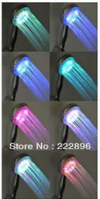 chrome rainbow color changing as time changing led shower heads lighting hand shower chuveirolam - Click Image to Close