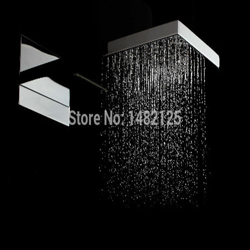 luxury el decor brass concealed in-wall mounted waterfall & rainfall bathroom shower set - Click Image to Close