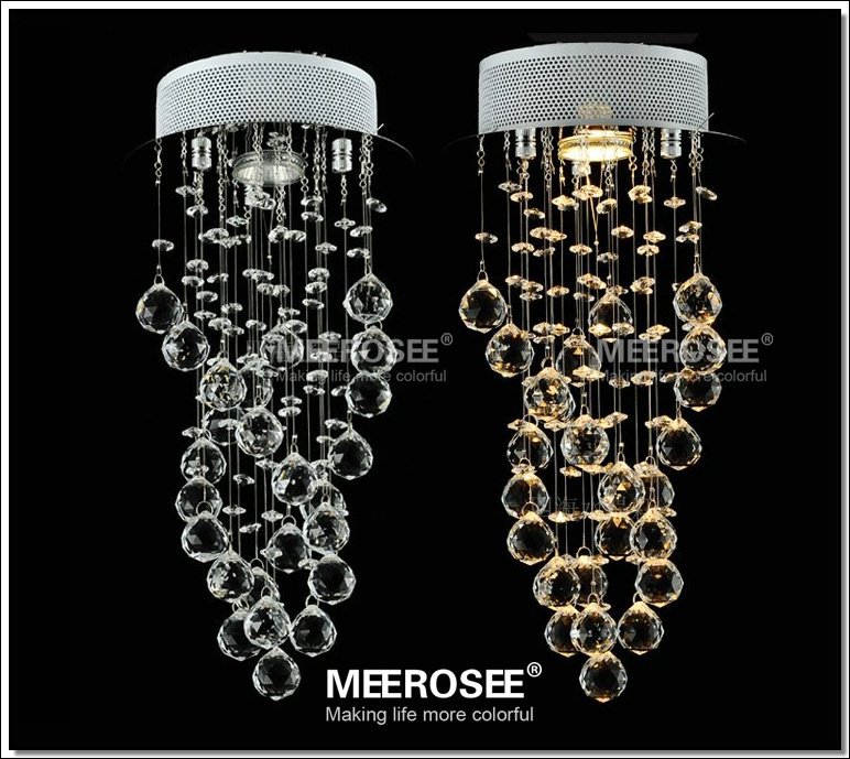 spiral crystal chandelier light fixture with gu10 bulb flush mounted crystal lustre stairs porch aisle hallway light