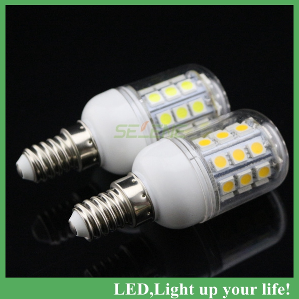 2pcs/lot e14 smd 5050 smd 30led warm white/white 220v 5w led lamp led corn light corn bulb light , drop