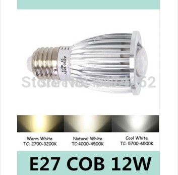 1pcs cob led lamps super bright e27 12w ac85-265v led lighting warm white and cold white light bulb zm00604