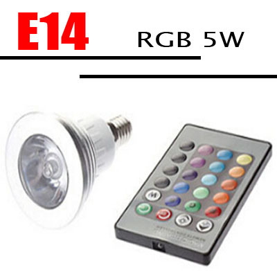 1pcs e14 rgb 5w led bulb 16 color change lamp spotlight 110v 220v 230v for home party decoration with ir remote zm00382