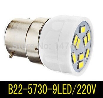 b22 9led 5730 smd led spot home lamp pure white light bulb spotlight 220v for good price zm00514/zm00515