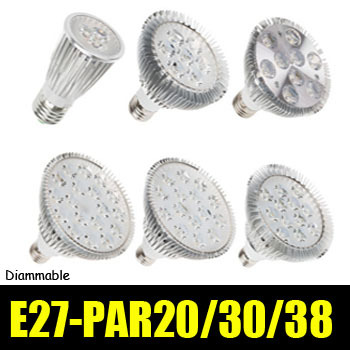 dimmable e27 85-265v spot light par20 par30 par38 led lamp bulbs lighting high power downlight 1pcs/lot zm01037