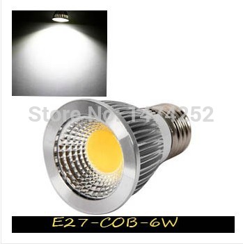 e27 cob led spotlights 6w ac100-240v aluminum cool/warm white led cob lamp with good quality zm00055