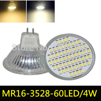led lamp mr16 smd 3528 4w 60leds bulb lamp spot light 220v 1pcs/lot zm00476