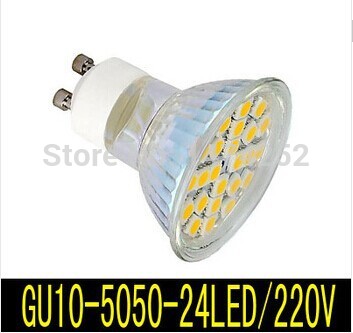 led spotlight gu10 5w smd 5050 led bulbs 24leds for lamps ac 220v warm / cool white zm00372