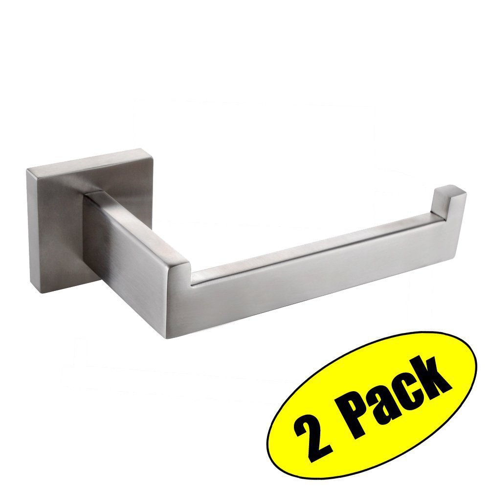 bathroom toilet paper holder wall mount 2-pack polished stainless steel - Click Image to Close