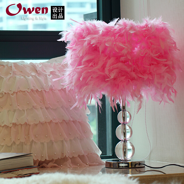 modern romantic crystal feather table lamp bedroom bedside lamp light fixture lamp 35% off