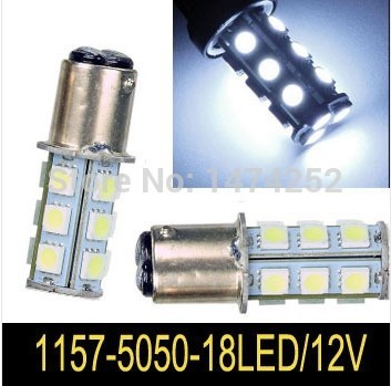 1pcs 1157 18 smd 5050 1157 ba18s led white light bulb turn signal white light bulb lamp 12v led brake lights cd00192