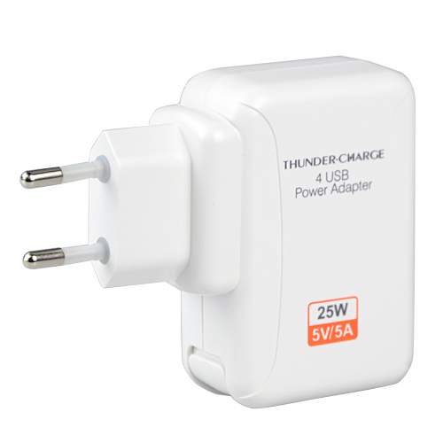 universal 25w 5a 4 port usb eu/us/uk/au plug portable usb home travel wall ac power charger adapter for iphone ipad samsung