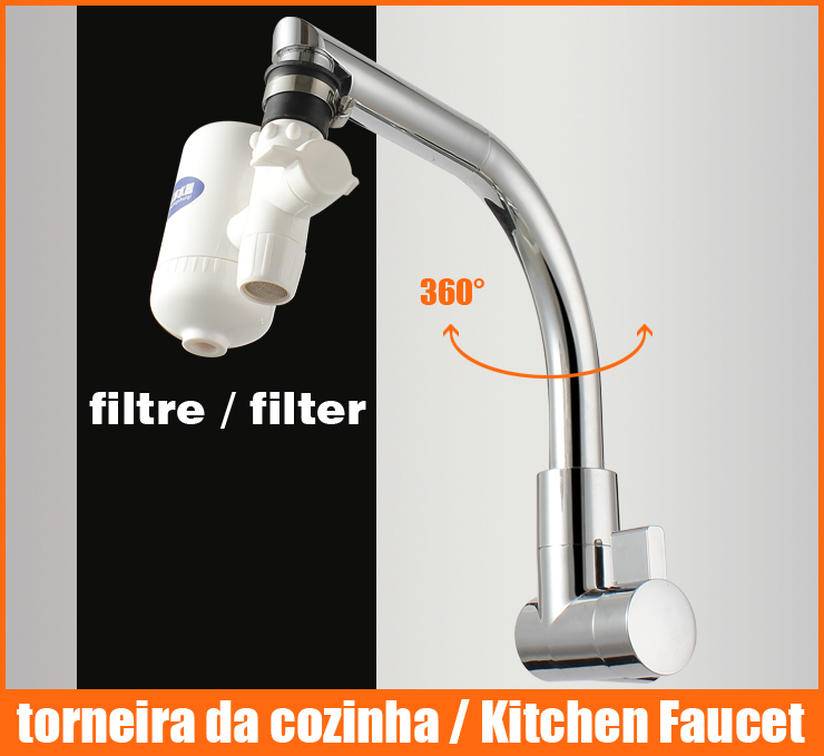 chrome sink kitchen faucet kitchen water filter wall tap water purifier torneira cozinha filtro filtre - Click Image to Close