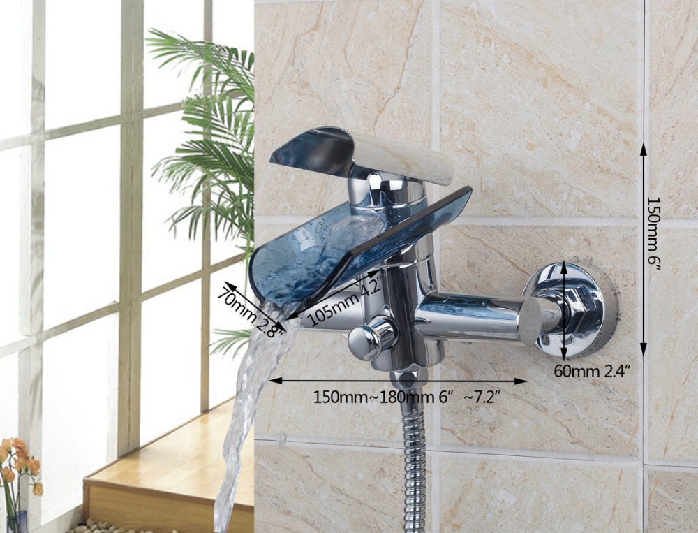 well sold best quality single faucet handles l8208-2 wall mounted waterfall chrome bathtub basin mixer tap bathtub faucet
