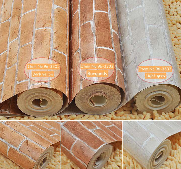 3d brick wallpaper roll the wall vintage paper for home decoration 3 colors pvc embossed wall paper