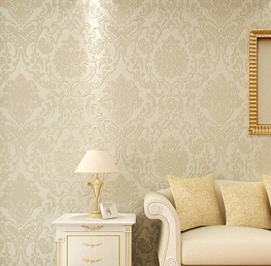 3d european style damascus bedroom damask wallpapers roll, yellow blue beige orange wall papaer for living room