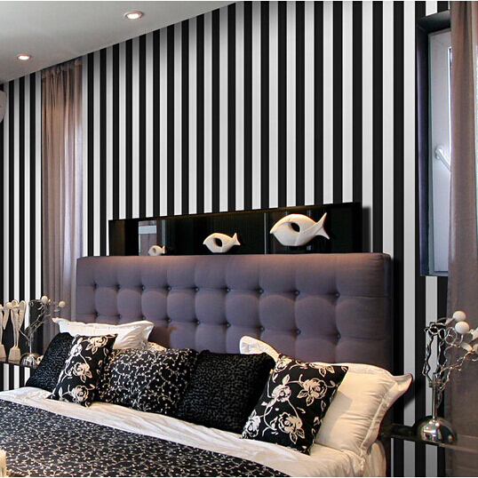black and white striped wallpaper for walls modern wall paper stripes papel de parede roll for living room bedding room - Click Image to Close