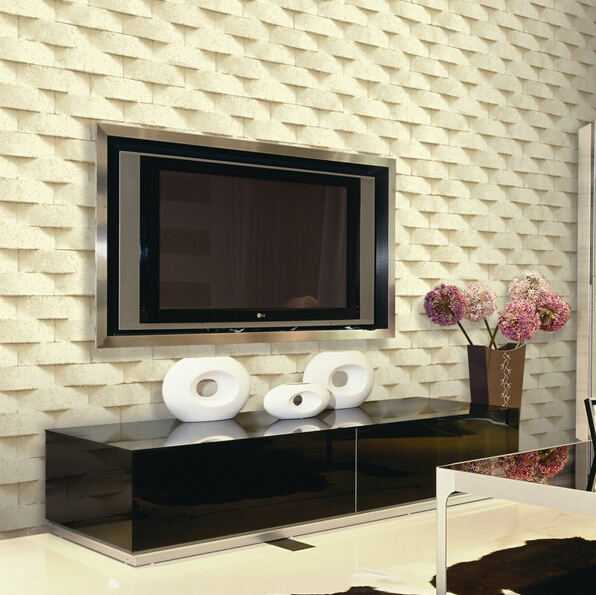 brick 3d wallpaper grey /beige stone wall paper papel de parede 3d para quarto - Click Image to Close