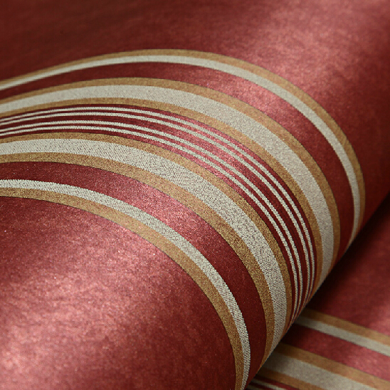 luxury european wallpaper roll papel de parede vintage red striped bedding wall paper home decoration bedroom living room