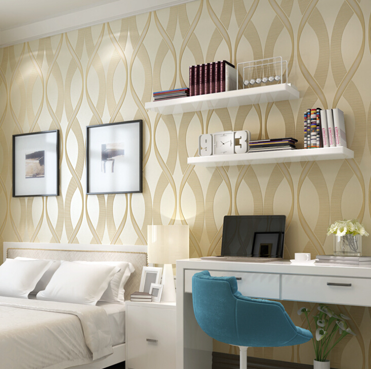 modern 3d wall murals wallpaper striped flocking craving wall papers non woven fabric for living room