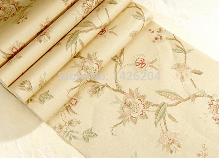 waterproof vintage pastoral village flower wallpaper roll,embossed leather pvc wall paper,papel de parede vintage
