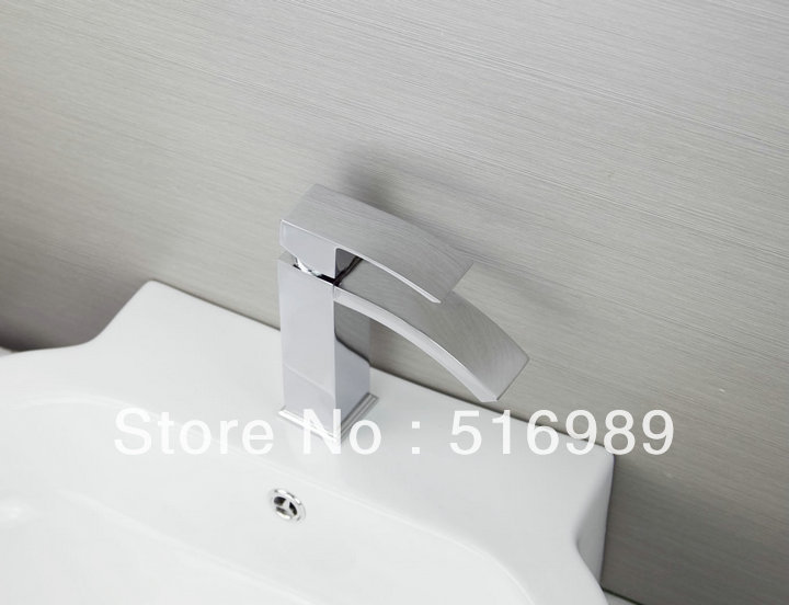 bathroom waterfall faucet chrome brass single hole mixer tap basin sink mixer tree197 - Click Image to Close