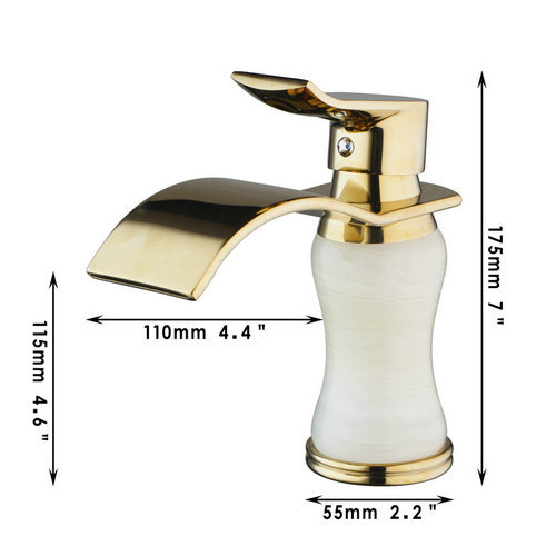 hello bathroom basin faucet torneira waterfall golden polish bathroom brass deck mount 97132 single handle sink faucet mixer tap