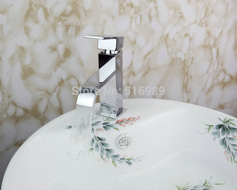 tap basin sink faucet faucets waterfall bathroom mixer polished chrome ln061708