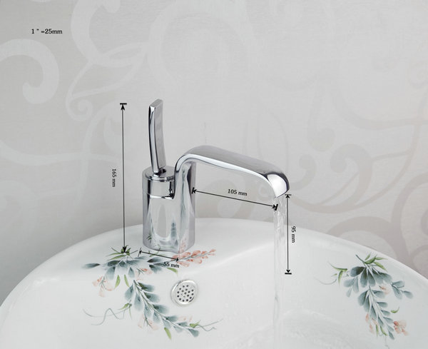 e_pak 8418b/4 square 360 degree swivel lever tap single hole chrome finish bathroom mixer basin faucet