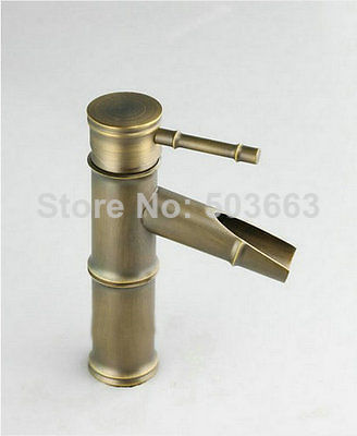 e-pak 8640/12 bamboo short antique brass bathroom basin sink unique vanity vessel single handle mixer tap faucet