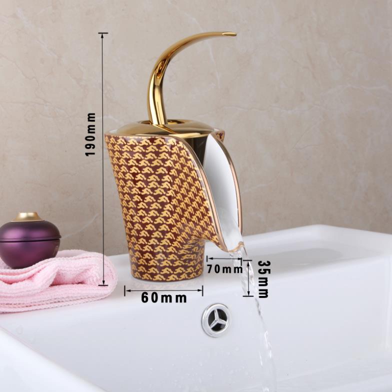 e-pak unique l54 nice price deck mounted single hole single golden handle ceramic spout bathroom basin sink faucet