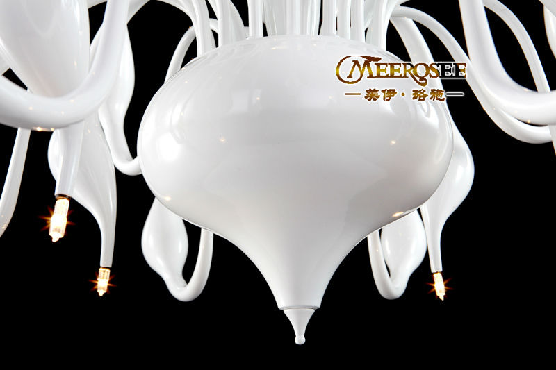 24 lights large white swan lamp black pendant light g4 bulbs modern light restaurant pendant lamp dinning room light