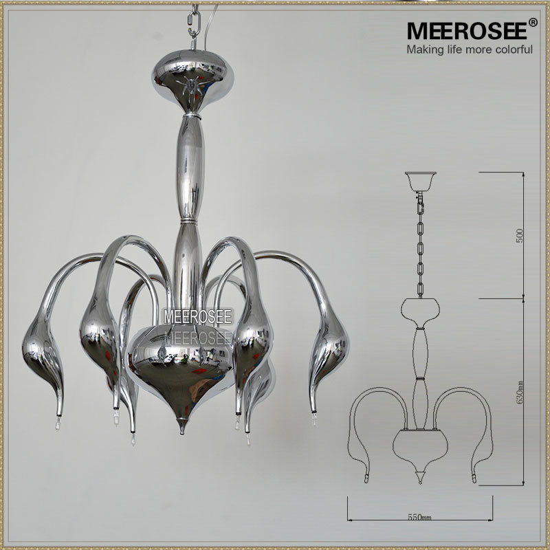 6 light swan chandelier light fitting/ lamp/ lighting fixture d550mm sw l6