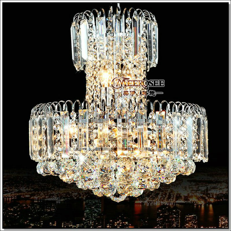 empire chrome crystal pendant light fixture silver crystal pendant lamp suspension drop light - Click Image to Close